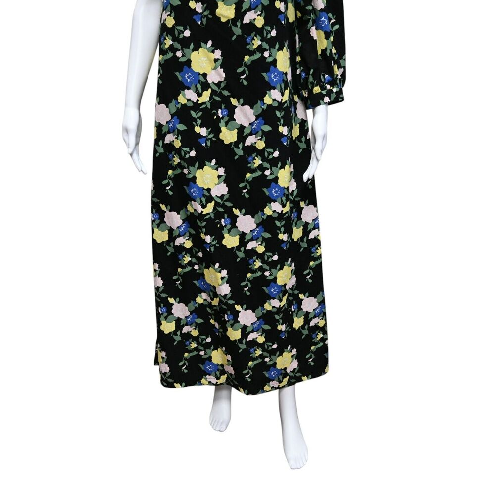Pearl By Lela Rose Dress Size 4 Black Yellow Pink Blue Floral One Shoulder - Picture 3 of 6